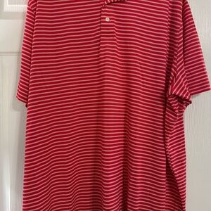 The Foundry Supply Co. Red and White Striped Polo Shirt